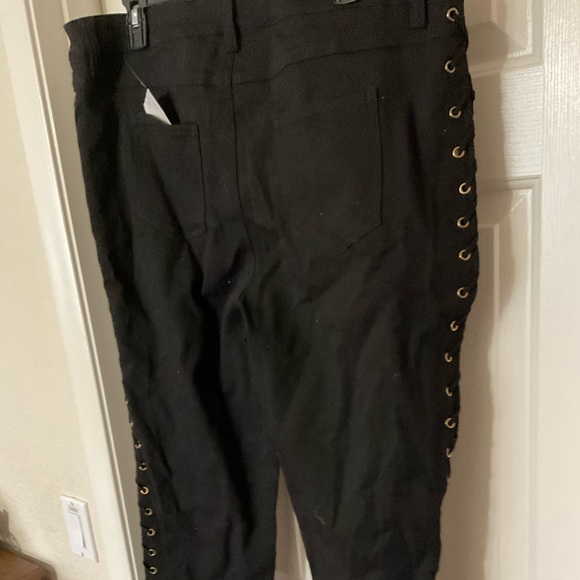 NWT XL black jeans with corset tie sides - Picture 4 of 5